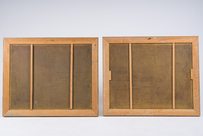 Ecole belge: Chemin de croix de douze tableaux, huile sur cuivre, ca. 1900