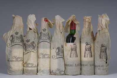 1971-1974 Ch&acirc;teau Latour et Ch&acirc;teau Mouton Rothschild, 7 bouteilles