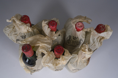 1971-1974 Ch&acirc;teau Latour et Ch&acirc;teau Mouton Rothschild, 7 bouteilles