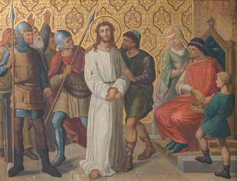 Ecole belge: Chemin de croix de douze tableaux, huile sur cuivre, ca. 1900