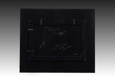 Olivier De Schrijver (1958): Miroir 'Fleur bleu', Ode's Design, &eacute;d. 3/6, dat&eacute; 2021