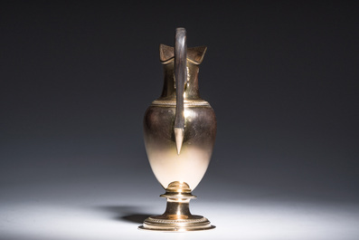 Pot &agrave; lait en argent dor&eacute; &agrave; anse en &eacute;b&egrave;ne, 950/000, poin&ccedil;on de ma&icirc;tre Lesage, Paris, France, premier quart du 19&egrave;me si&egrave;cle