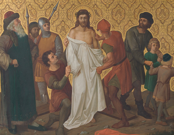 Ecole belge: Chemin de croix de douze tableaux, huile sur cuivre, ca. 1900