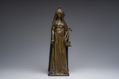 Marius Mars-Vallet (1869-1957): Grande pr&ecirc;tresse, peut-&ecirc;tre la proph&eacute;tesse la Pythie (Pythonisse), bronze &agrave; patine brune