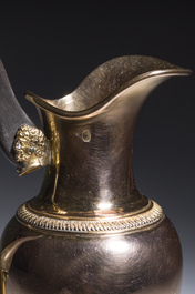 Pot &agrave; lait en argent dor&eacute; &agrave; anse en &eacute;b&egrave;ne, 950/000, poin&ccedil;on de ma&icirc;tre Lesage, Paris, France, premier quart du 19&egrave;me si&egrave;cle