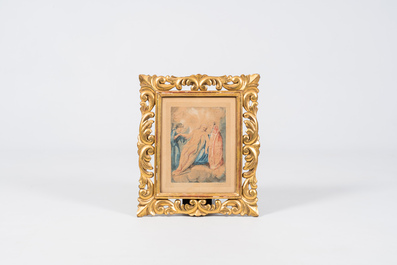 Ecole flamande, &agrave; la mani&egrave;re de Gaspard de Crayer (1584-1669): L'ascension, aquarelle sur papier, 18&egrave;me si&egrave;cle