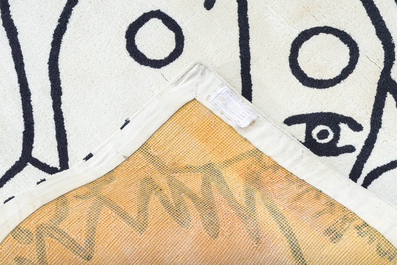 Jean Charles de Castelbajac (1949) pour Tai Ping carpets: 'Visages', tapis en laine noir et blanc