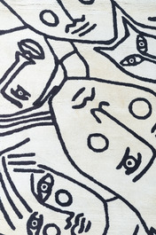 Jean Charles de Castelbajac (1949) pour Tai Ping carpets: 'Visages', tapis en laine noir et blanc