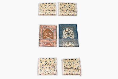 Six tapis divers, laine sur coton, Chine, 20&egrave;me si&egrave;cle