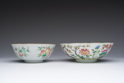 Deux bols en porcelaine de Chine famille rose, marque et &eacute;poque de Tongzhi