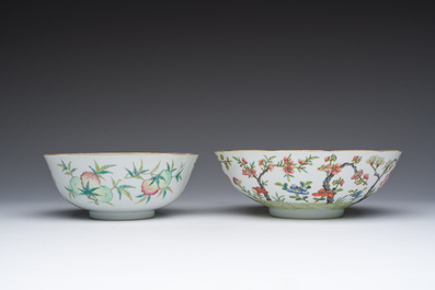 Deux bols en porcelaine de Chine famille rose, marque et &eacute;poque de Tongzhi