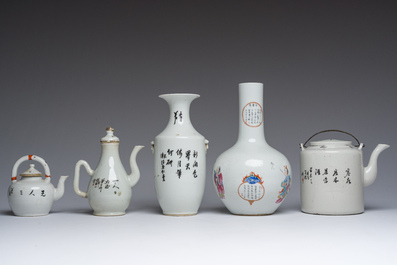 Collection vari&eacute;e en porcelaine de Chine famille rose, qianjiang cai et de style Imari, 18&egrave;me si&egrave;cle et post&eacute;rieur