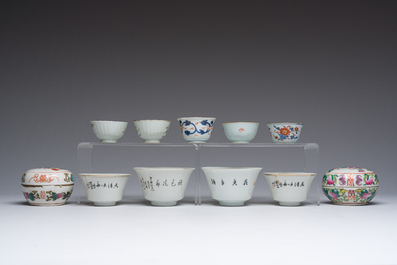 Collection vari&eacute;e en porcelaine de Chine famille rose, qianjiang cai et de style Imari, 18&egrave;me si&egrave;cle et post&eacute;rieur