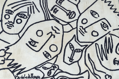 Jean Charles de Castelbajac (1949) pour Tai Ping carpets: 'Visages', tapis en laine noir et blanc