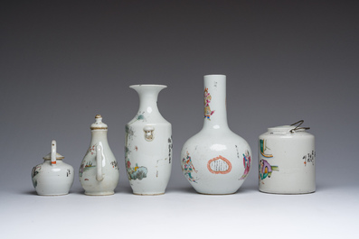 Collection vari&eacute;e en porcelaine de Chine famille rose, qianjiang cai et de style Imari, 18&egrave;me si&egrave;cle et post&eacute;rieur