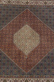 Tapis oriental de type Bidjar &agrave; d&eacute;cor floral, laine sur coton, 20&egrave;me si&egrave;cle