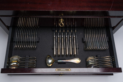 M&eacute;nag&egrave;re de 128 pi&egrave;ces dans la cassette d'origine, 925/000, Robbe &amp; Berking, Allemagne, 20&egrave;me si&egrave;cle