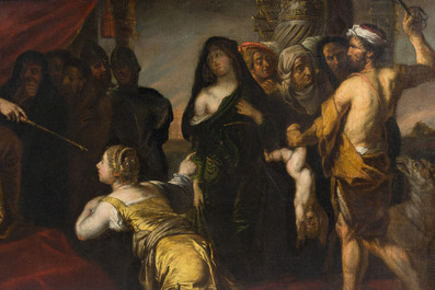 Theodore Boeyermans (1620-1678, attribu&eacute; &agrave;): Le jugement de Salomon, huile sur toile, 17&egrave;me si&egrave;cle