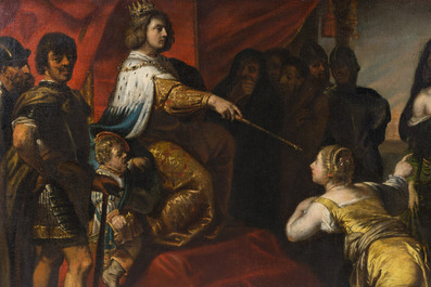Theodore Boeyermans (1620-1678, attribu&eacute; &agrave;): Le jugement de Salomon, huile sur toile, 17&egrave;me si&egrave;cle