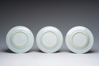 Neuf assiettes en porcelaine de Chine, Qianlong et post&eacute;rieur
