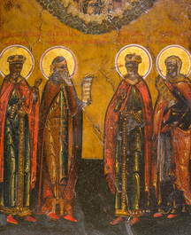 Deux ic&ocirc;nes orthodoxes, 'Saint Nicolas' et 'Quatre saints', Russie, 18&egrave;me/19&egrave;me si&egrave;cle