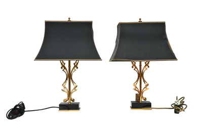 Paire de lampes de table de style Hollywood Regency, Deknudt, Courtrai, troisi&egrave;me quart du 20&egrave;me si&egrave;cle