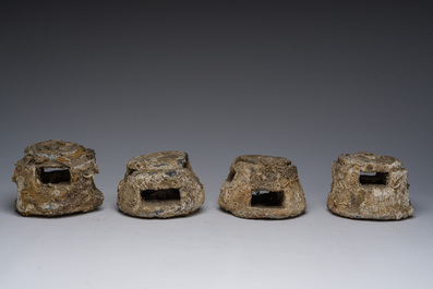 Four weights used for the 'ingegno' or 'croce dei corallari' during the 'lacoralera' or coral fishing, probably Roman period