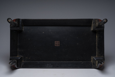 Table basse en laque de Tixi, marque de Xuande, Chine, 20&egrave;me si&egrave;cle
