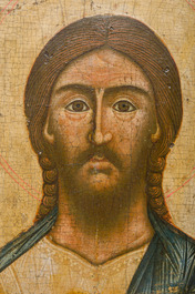 Ic&ocirc;ne orthodoxe, 'Christ &agrave; l'&oelig;il s&eacute;v&egrave;re', Russie, premier quart du 18&egrave;me si&egrave;cle