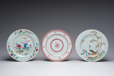 Neuf assiettes en porcelaine de Chine, Qianlong et post&eacute;rieur