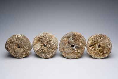 Four weights used for the 'ingegno' or 'croce dei corallari' during the 'lacoralera' or coral fishing, probably Roman period