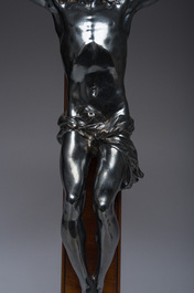 Corpus Christi argent avec une croix en bois, 18&egrave;me si&egrave;cle