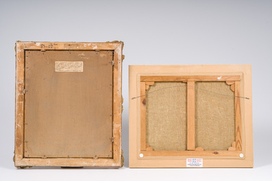 &Eacute;cole belge: Trois vues de rivi&egrave;re, huile sur toile, 19&egrave;me/20&egrave;me si&egrave;cle