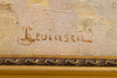 &Eacute;cole belge: Trois vues de rivi&egrave;re, huile sur toile, 19&egrave;me/20&egrave;me si&egrave;cle