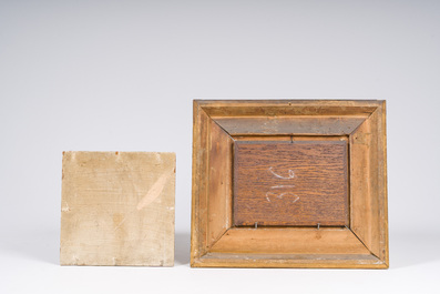 &Eacute;cole belge: Quatre marines, huile sur panneau et toile, 19&egrave;me/20&egrave;me si&egrave;cle