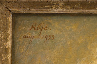 Willem Van Nieuwenhoven (1879-1973): 'Abje', huile sur toile, dat&eacute; 1933