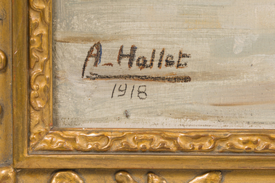 &Eacute;cole belge: Trois vues de rivi&egrave;re, huile sur toile, 19&egrave;me/20&egrave;me si&egrave;cle