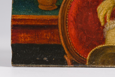 Johannes Petrus Van Horstok (1745-1825): Portrait d'une dame dans un int&eacute;rieur, huile sur panneau, dat&eacute; 1816