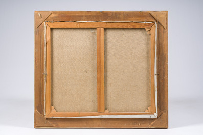 Lea Vanderstraeten (1929): La r&eacute;colte du grain, huile sur toile