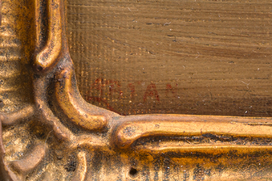 Louis Artan (1837-1890): Marine dans la lumi&egrave;re du soir, huile sur toile