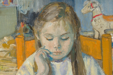 Paul Smolders (1921-1997): Fille lisant, huile sur toile