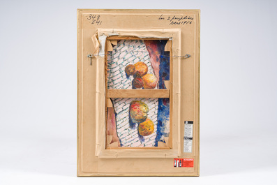 Pierre Thevenet (1870-1937, &agrave; la mani&egrave;re de): Deux peupliers dans un paysage, huile sur toile