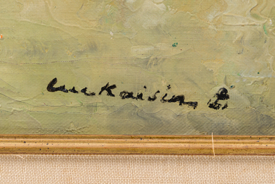 Luc Kaisin (1901-1963): Vue du quai, huile sur toile