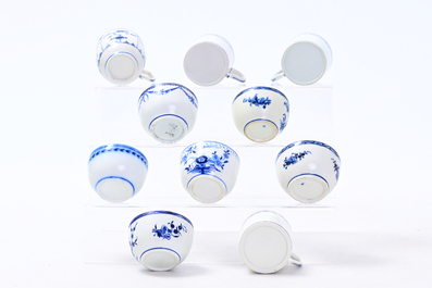 An extensive and varied collection of blue and white Tournai porcelain with floral design, 18th/19th C.