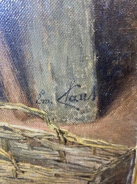 Emile Claus (1849-1924): 'Pauvres des champs', huile sur toile, dat&eacute; 1893-1894