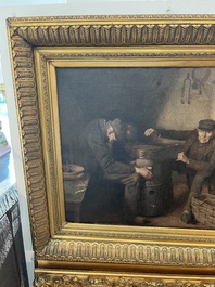 Emile Claus (1849-1924): 'Pauvres des champs', huile sur toile, dat&eacute; 1893-1894