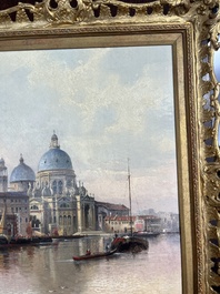 Karl Kaufmann (1843-1905): View of the Santa Maria della Salute in Venice, oil on panel, dated (18)99