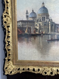 Karl Kaufmann (1843-1905): View of the Santa Maria della Salute in Venice, oil on panel, dated (18)99