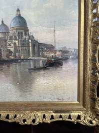 Karl Kaufmann (1843-1905): View of the Santa Maria della Salute in Venice, oil on panel, dated (18)99