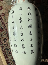 Vase en porcelaine de Chine qianjiang cai &agrave; d&eacute;cor d'immortels, 19&egrave;me si&egrave;cle